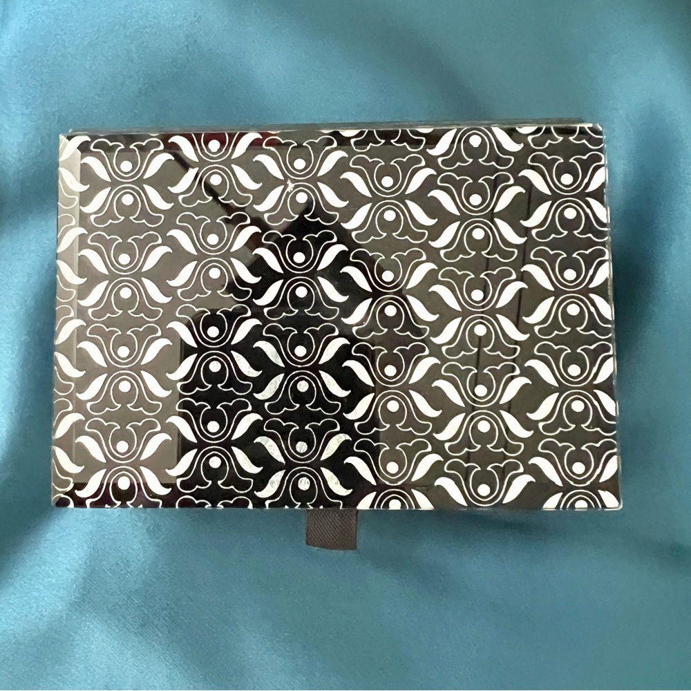 Max Studio Home Black & Silver Glass Jewelry Box Gem